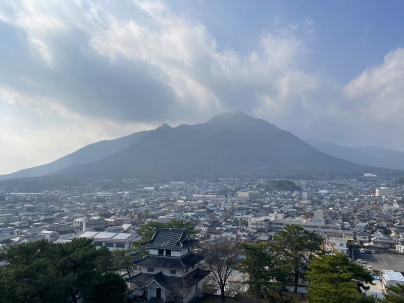 天守閣からみる雲仙普賢岳方面（西側）